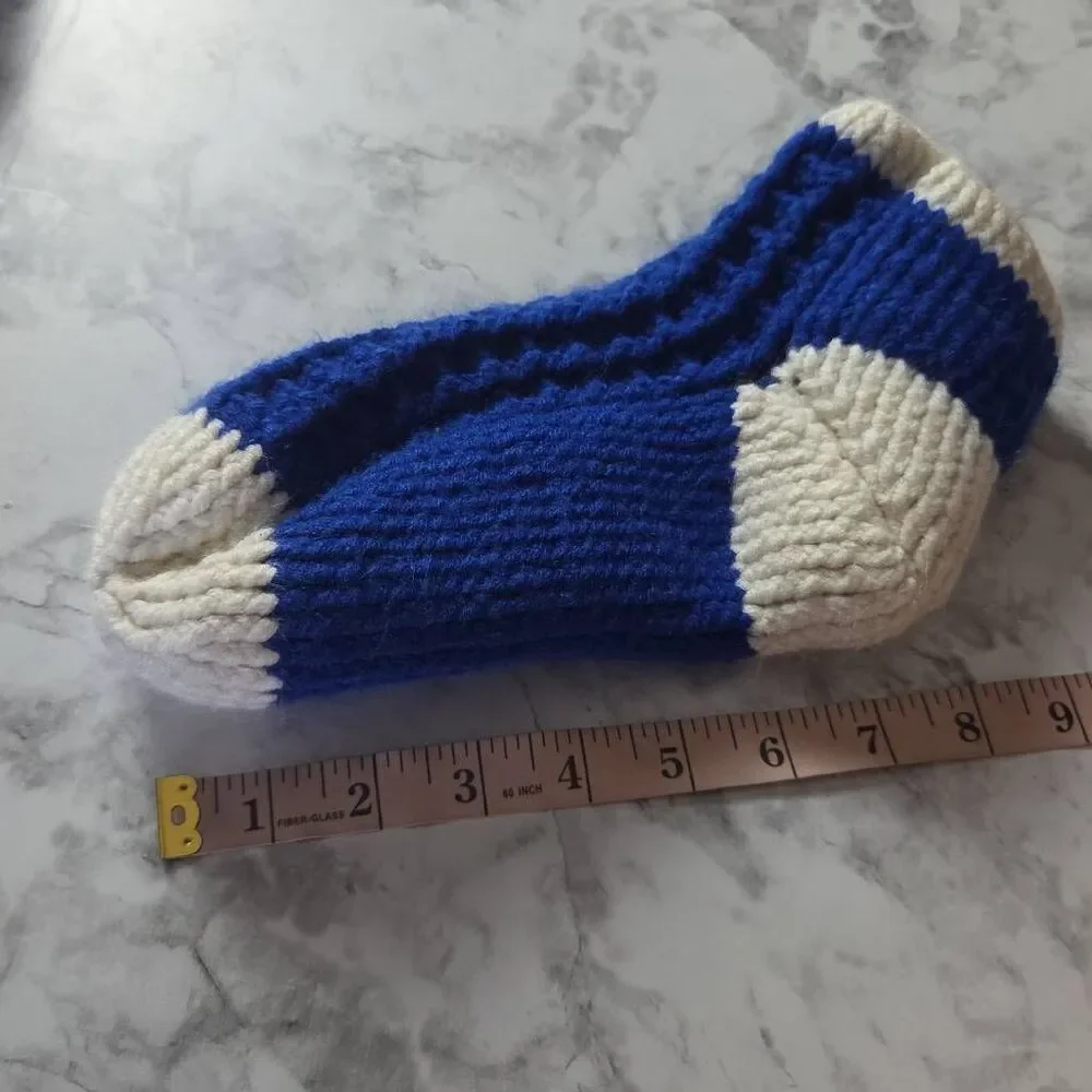 Handmade Blue and White Winter/Christmas Handmade Socks